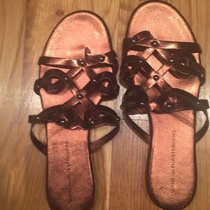 DVF bronze sandals
